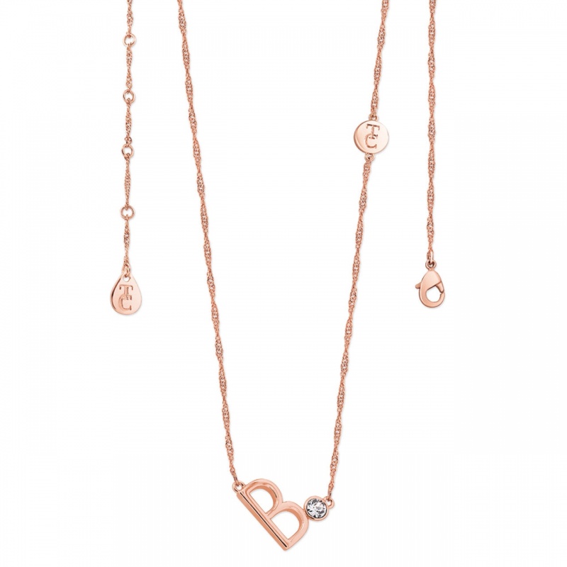 Tipperary Crystal Letter 'B' Pendant Rose Gold